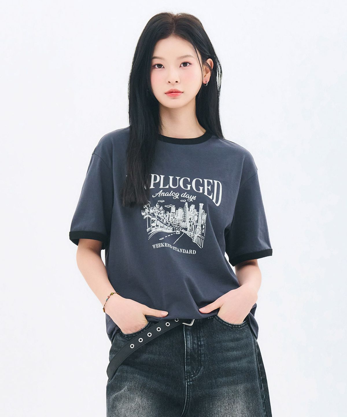 체이스컬트(CHASECULT) 공용 링거 그래픽 반팔 티셔츠-FBZU5805C09