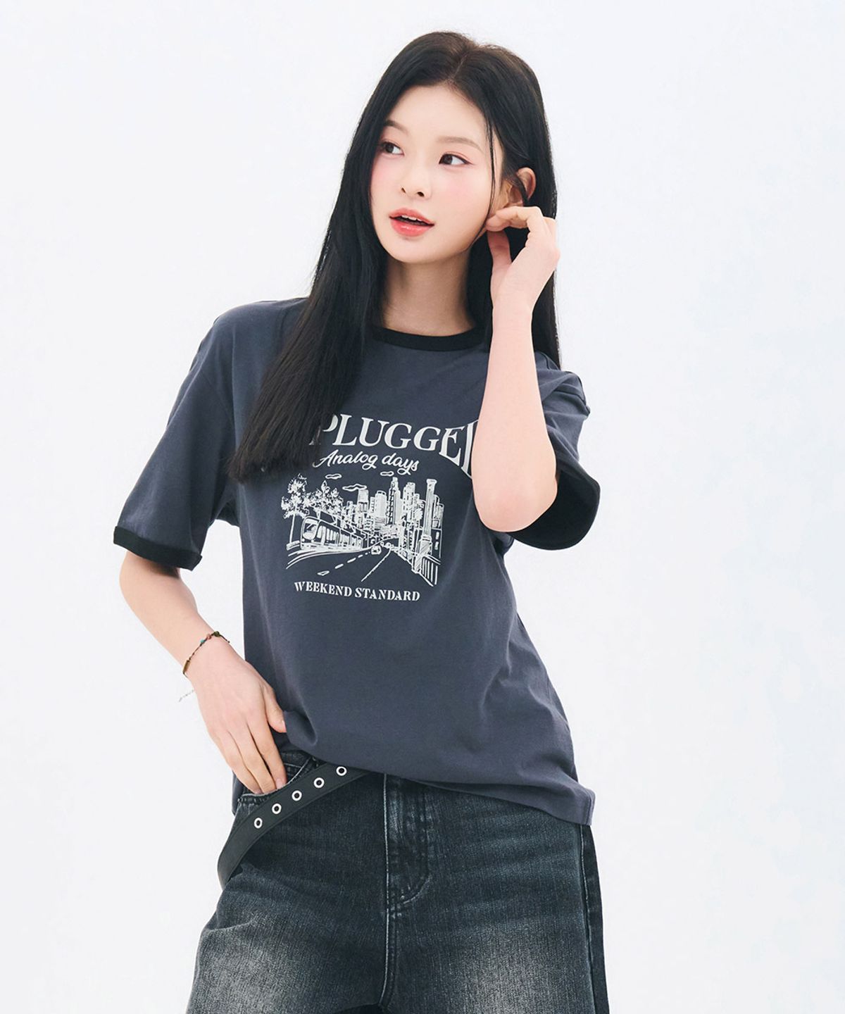 체이스컬트(CHASECULT) 공용 링거 그래픽 반팔 티셔츠-FBZU5805C09