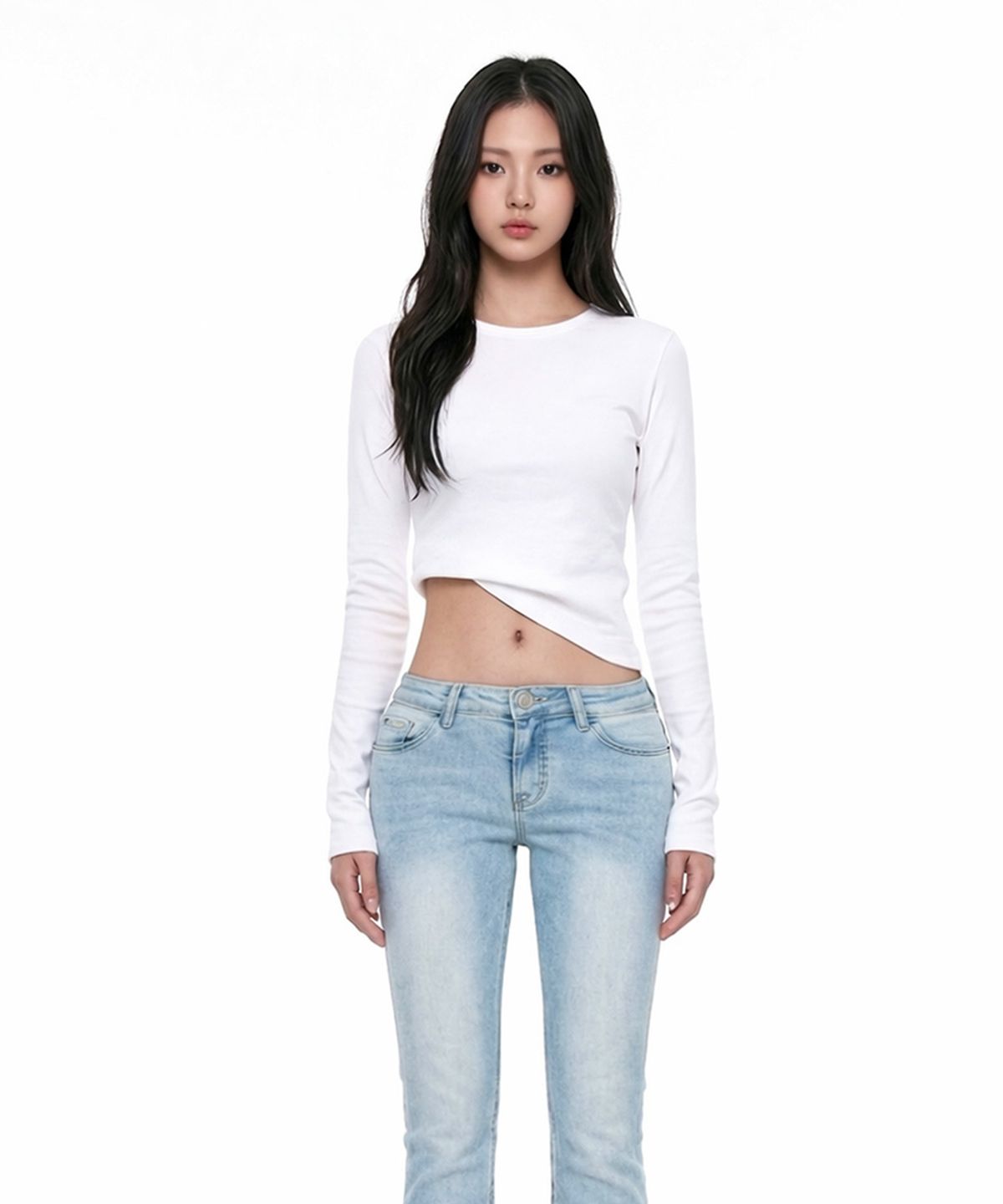 오도어(ODOR) Vintage raw jean in Ice Blue
