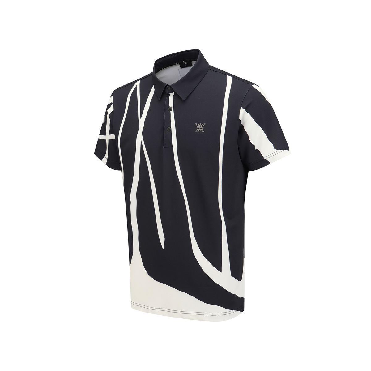 어뉴골프(ANEW GOLF) MEN CHECK SHORT T-SHIRT_BK