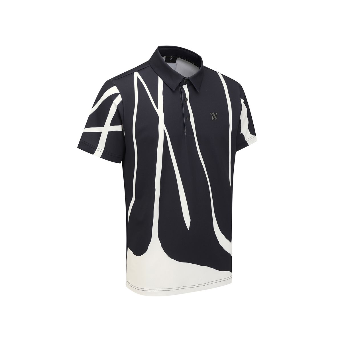 어뉴골프(ANEW GOLF) MEN CHECK SHORT T-SHIRT_BK