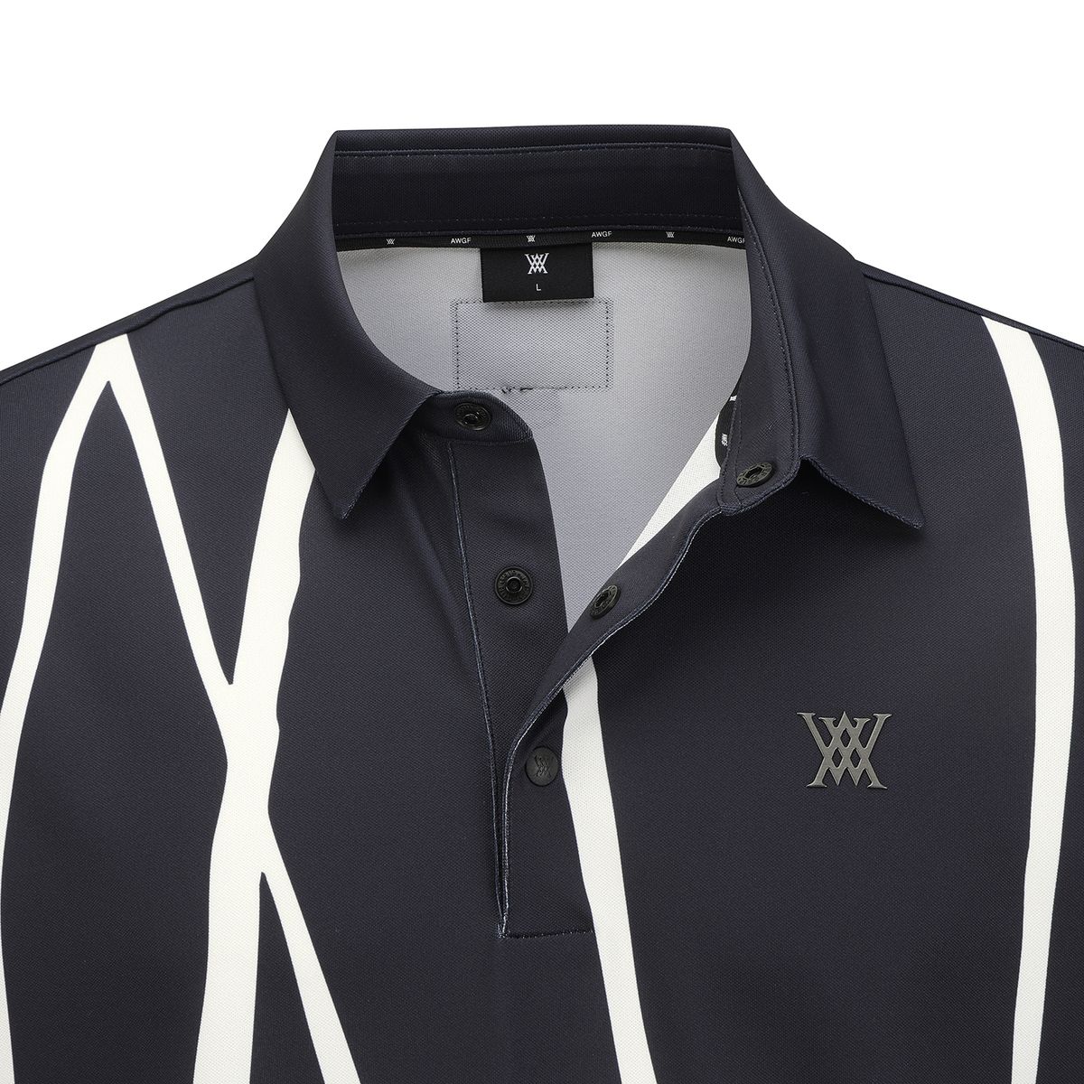 어뉴골프(ANEW GOLF) MEN CHECK SHORT T-SHIRT_BK