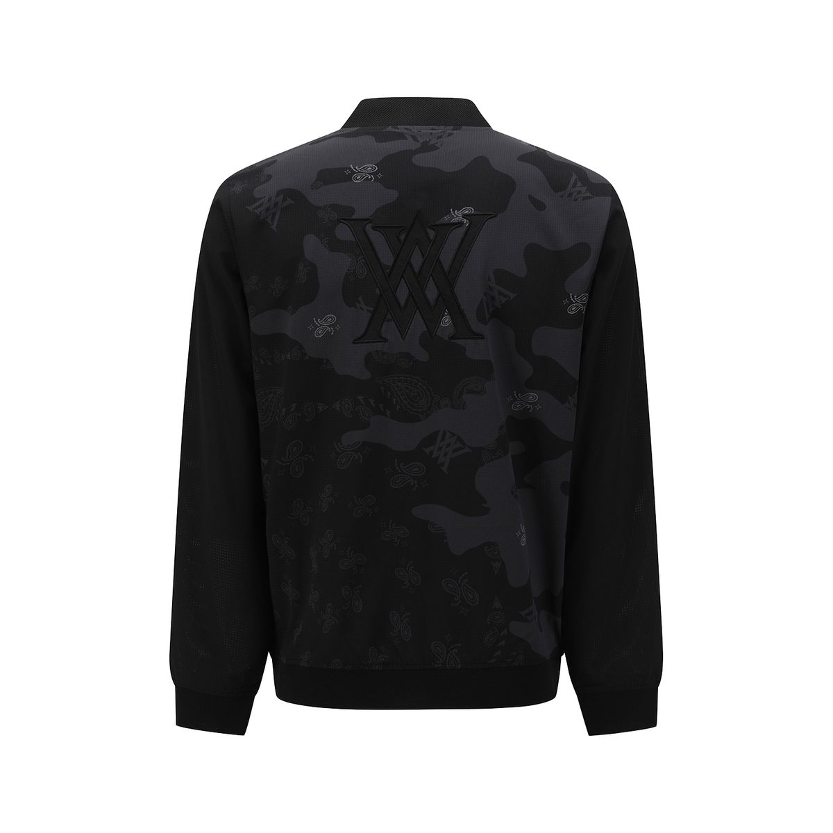 어뉴골프(ANEW GOLF) MEN PATTERN BLOCKED JACKET_BK