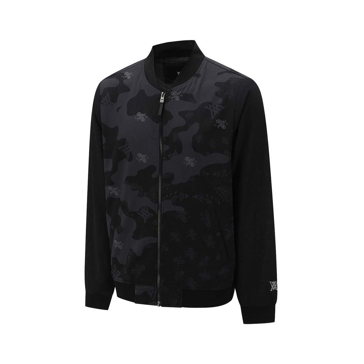 어뉴골프(ANEW GOLF) MEN PATTERN BLOCKED JACKET_BK