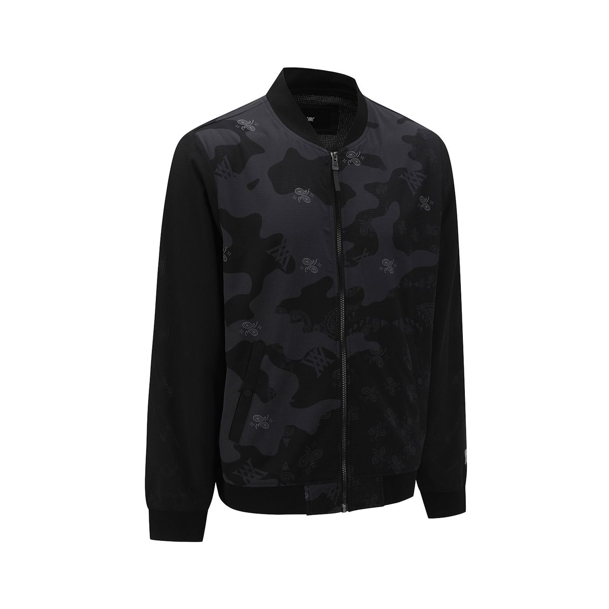 어뉴골프(ANEW GOLF) MEN PATTERN BLOCKED JACKET_BK