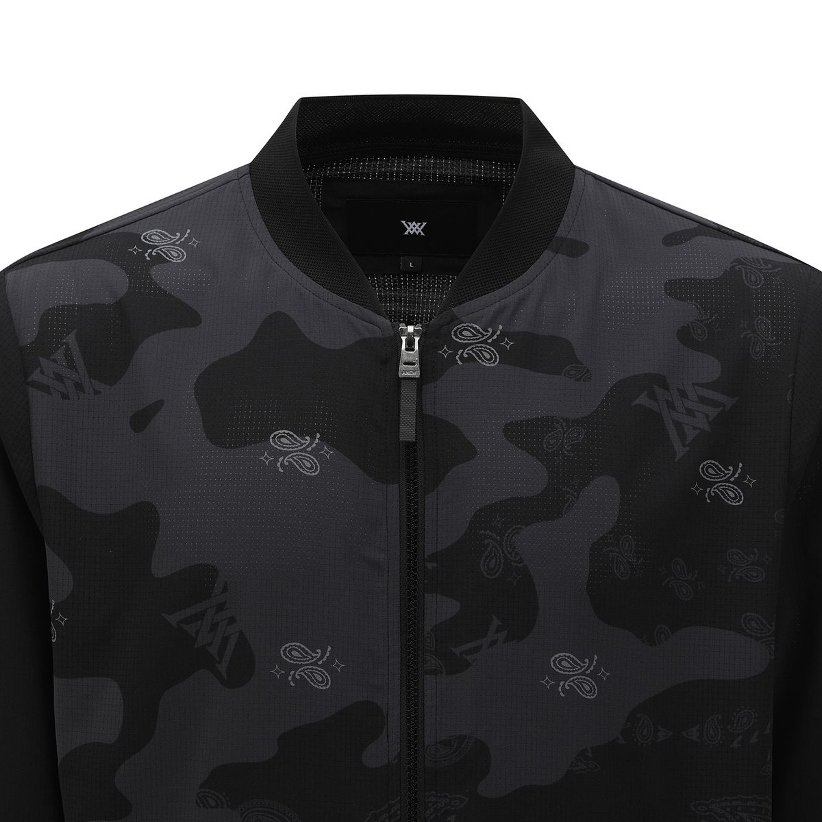 어뉴골프(ANEW GOLF) MEN PATTERN BLOCKED JACKET_BK