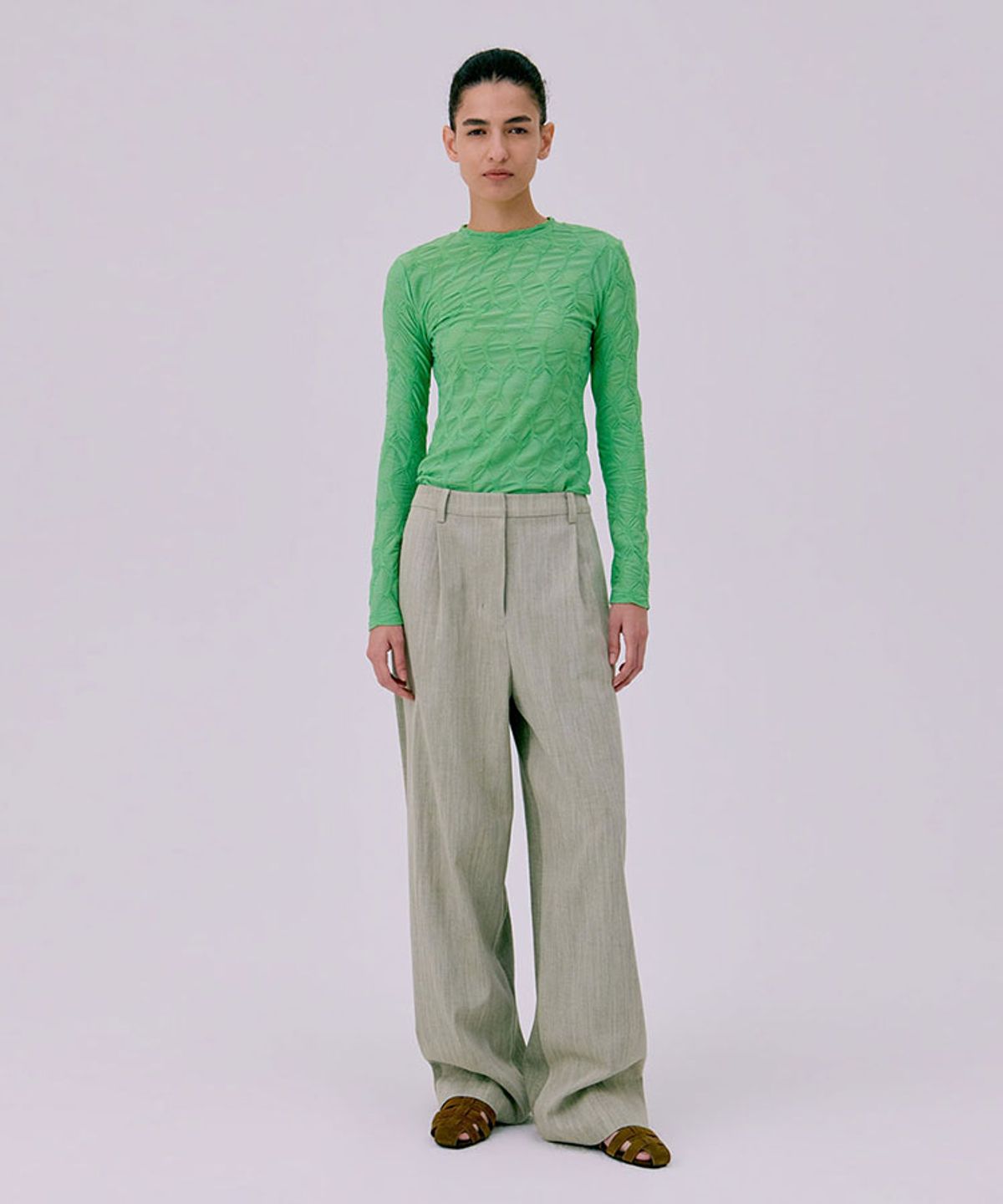 분더캄머(WNDERKAMMER) 26 Classic Tuck Pants_Light Khaki(26 클래식 턱 팬츠_라이트 카키)