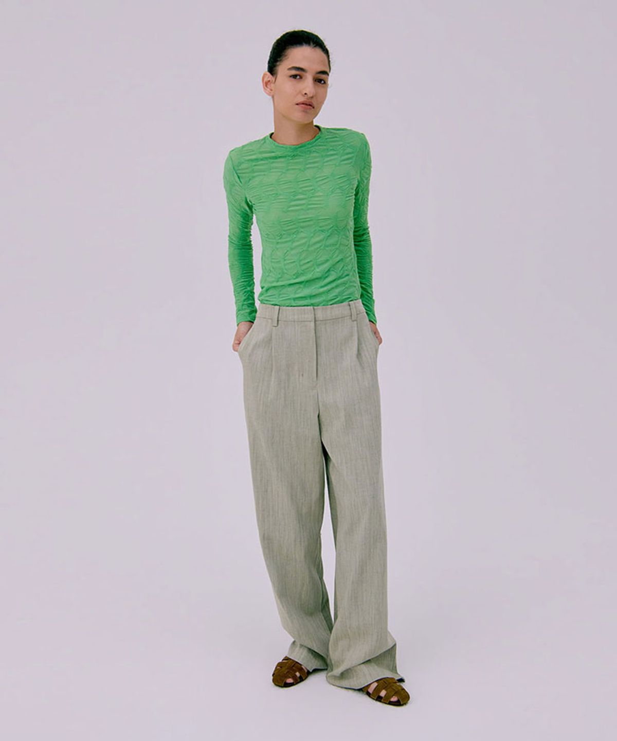분더캄머(WNDERKAMMER) 26 Classic Tuck Pants_Light Khaki(26 클래식 턱 팬츠_라이트 카키)
