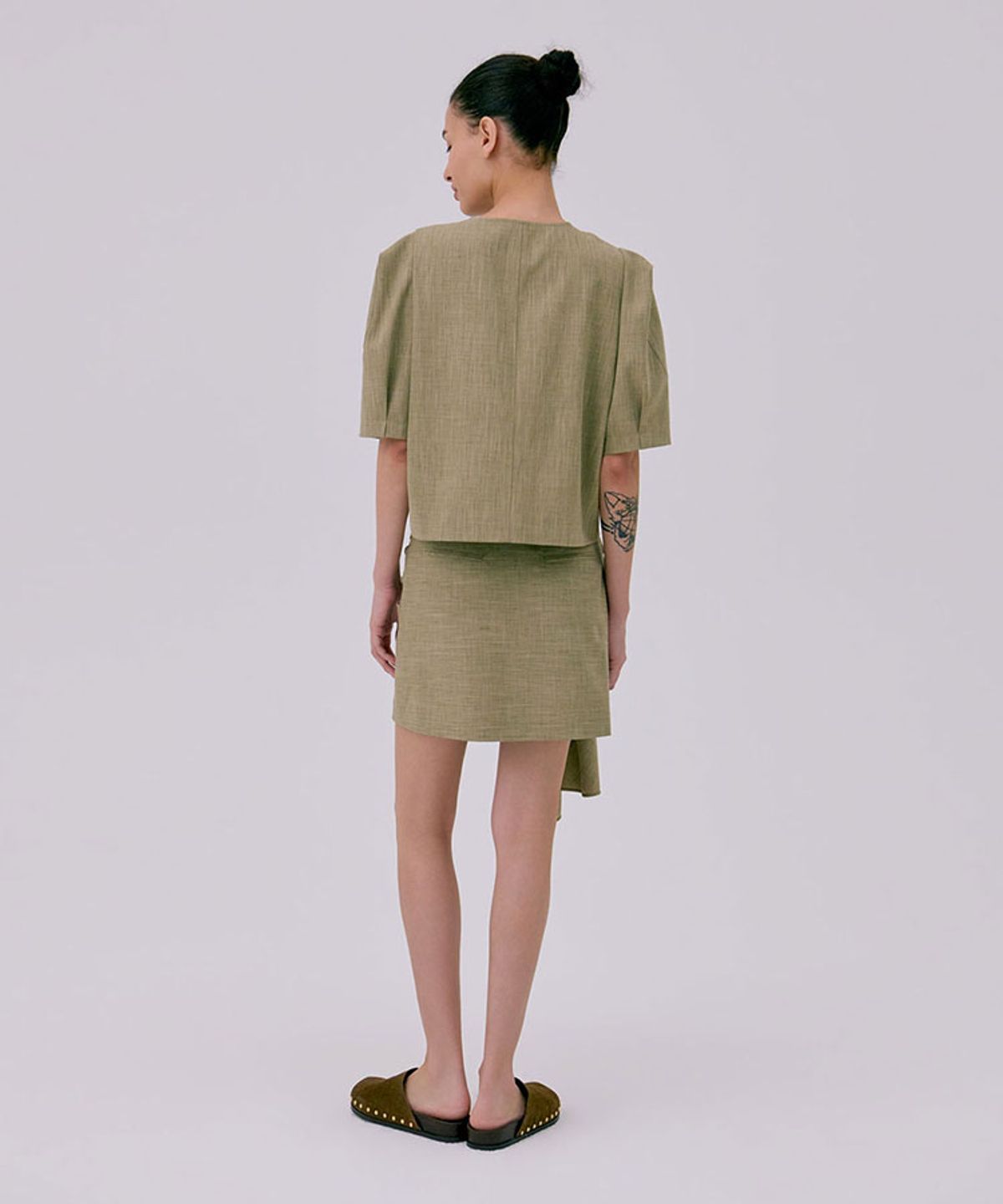 분더캄머(WNDERKAMMER) Tied Mini Skirt_Brown(타이드 미니스커트_브라운)