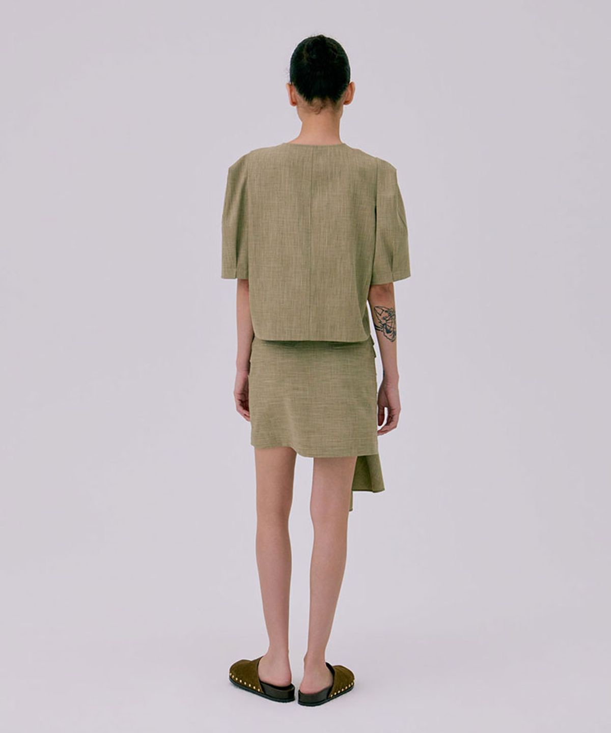 분더캄머(WNDERKAMMER) Tied Mini Skirt_Brown(타이드 미니스커트_브라운)