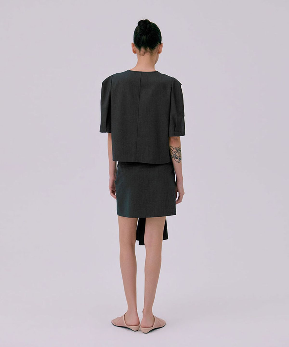 분더캄머(WNDERKAMMER) Tied Mini Skirt_Navy(타이드 미니스커트_네이비)