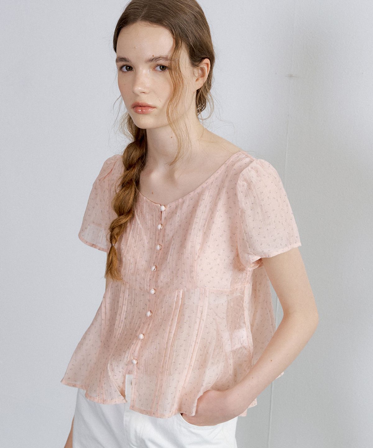 프리버07(FRIVER07) Floral print blouse [FRSP02BL05]_Pink