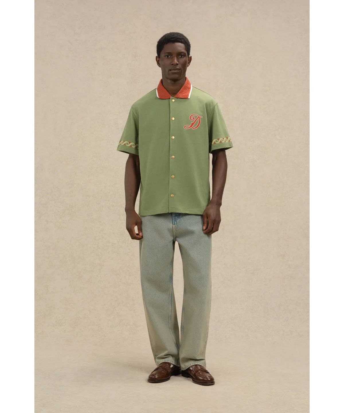 드롤드무슈(DROLE DE MONSIEUR) 드롤 스포츠 자수 셔츠 Chemise Drole Sport Brodee D0SCM26212GRL