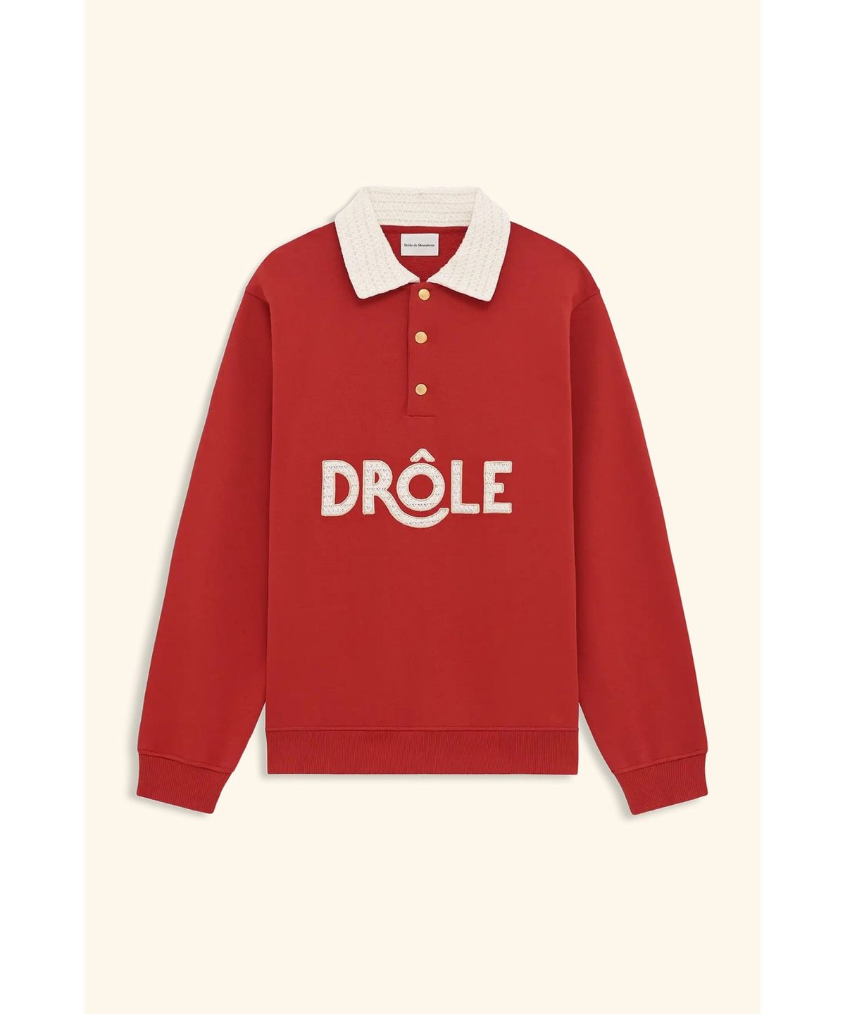 드롤드무슈(DROLE DE MONSIEUR) 드롤 로고 크로셰 칼라 폴로 Polo Drole Col Crochet D0TPM26204RED