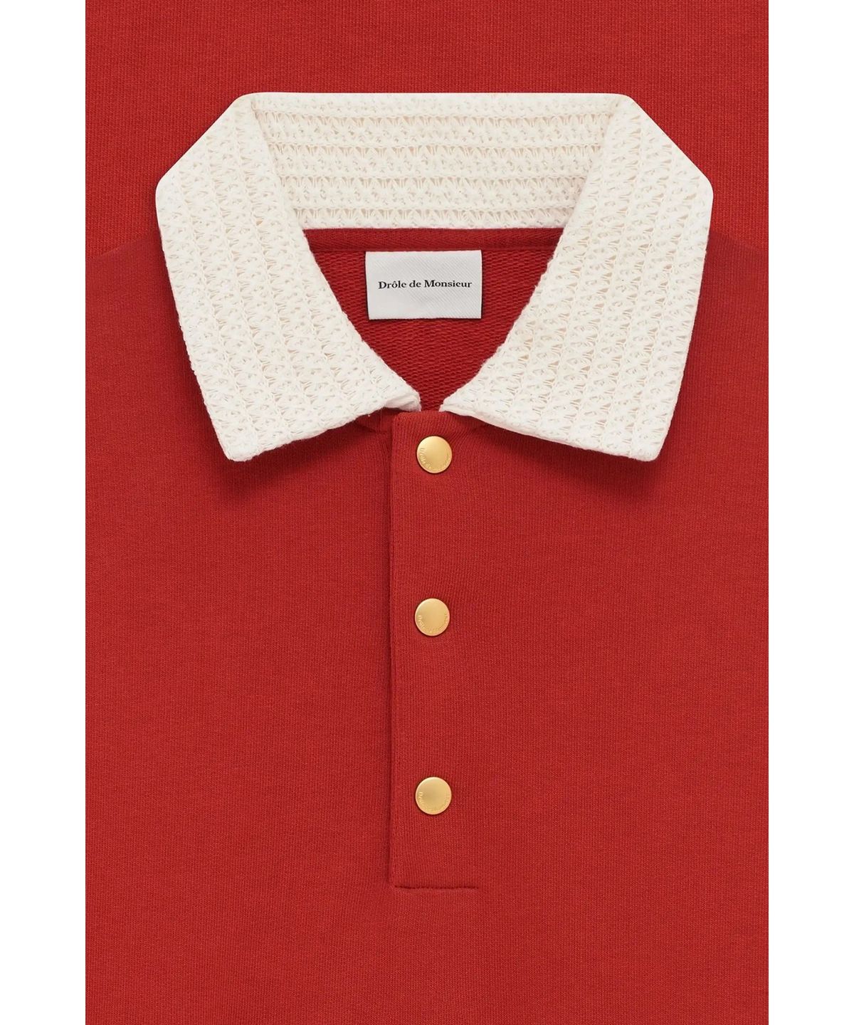 드롤드무슈(DROLE DE MONSIEUR) 드롤 로고 크로셰 칼라 폴로 Polo Drole Col Crochet D0TPM26204RED