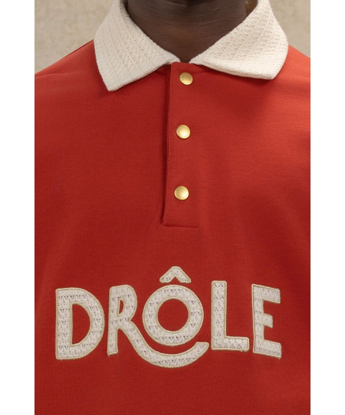 드롤드무슈(DROLE DE MONSIEUR) 드롤 로고 크로셰 칼라 폴로 Polo Drole Col Crochet D0TPM26204RED