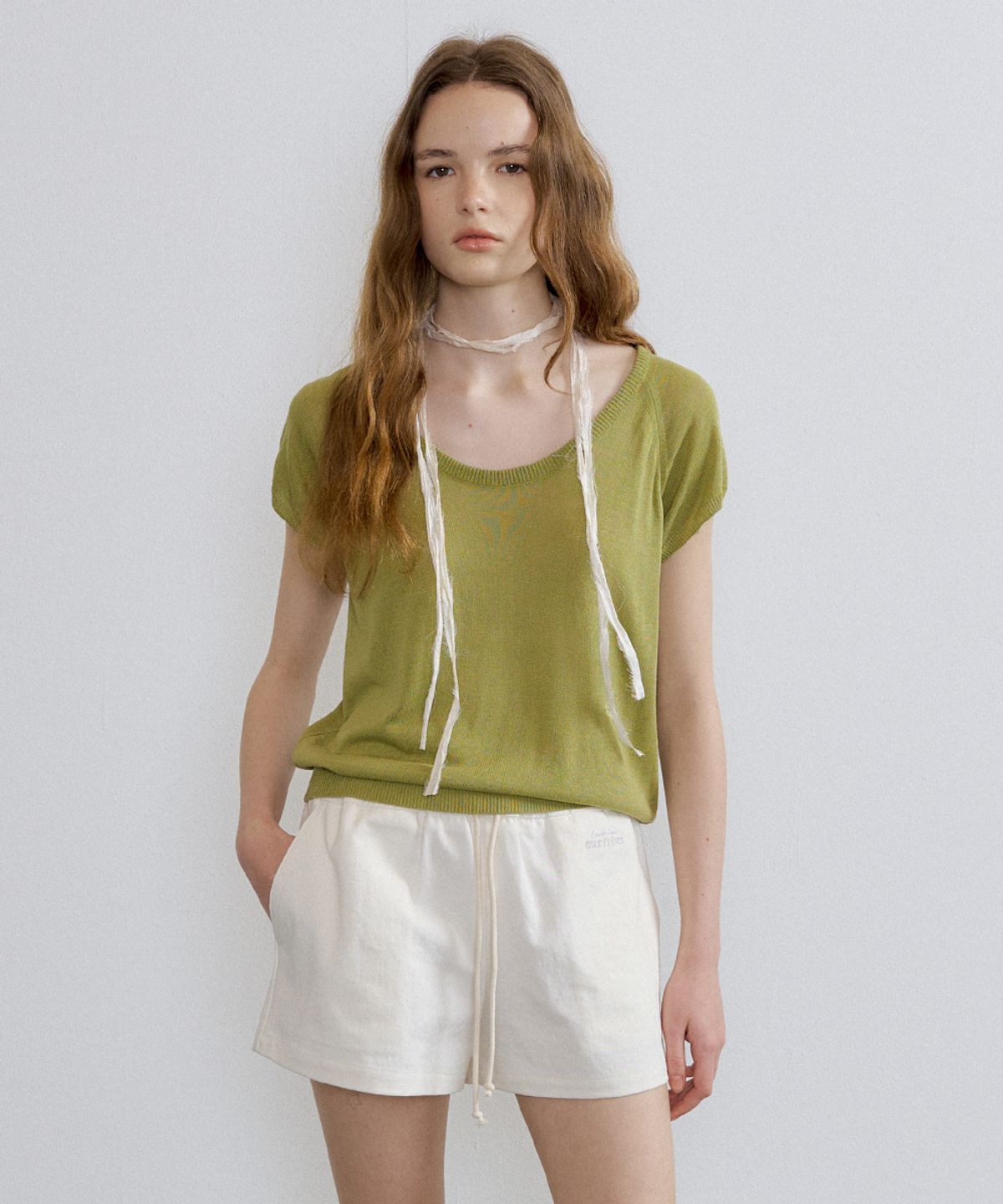 프리버07(FRIVER07) Linen raglan u-neck knit [FRSP07TN04]_Olive