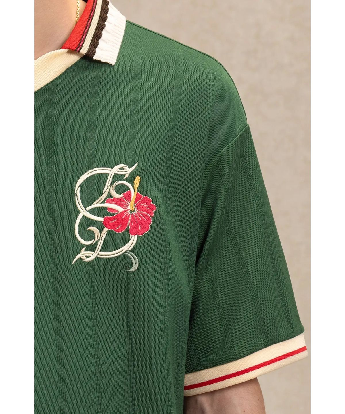 드롤드무슈(DROLE DE MONSIEUR) D 히비스커스 패치 폴로 Polo D Hibiscus D0TPM26206GRD