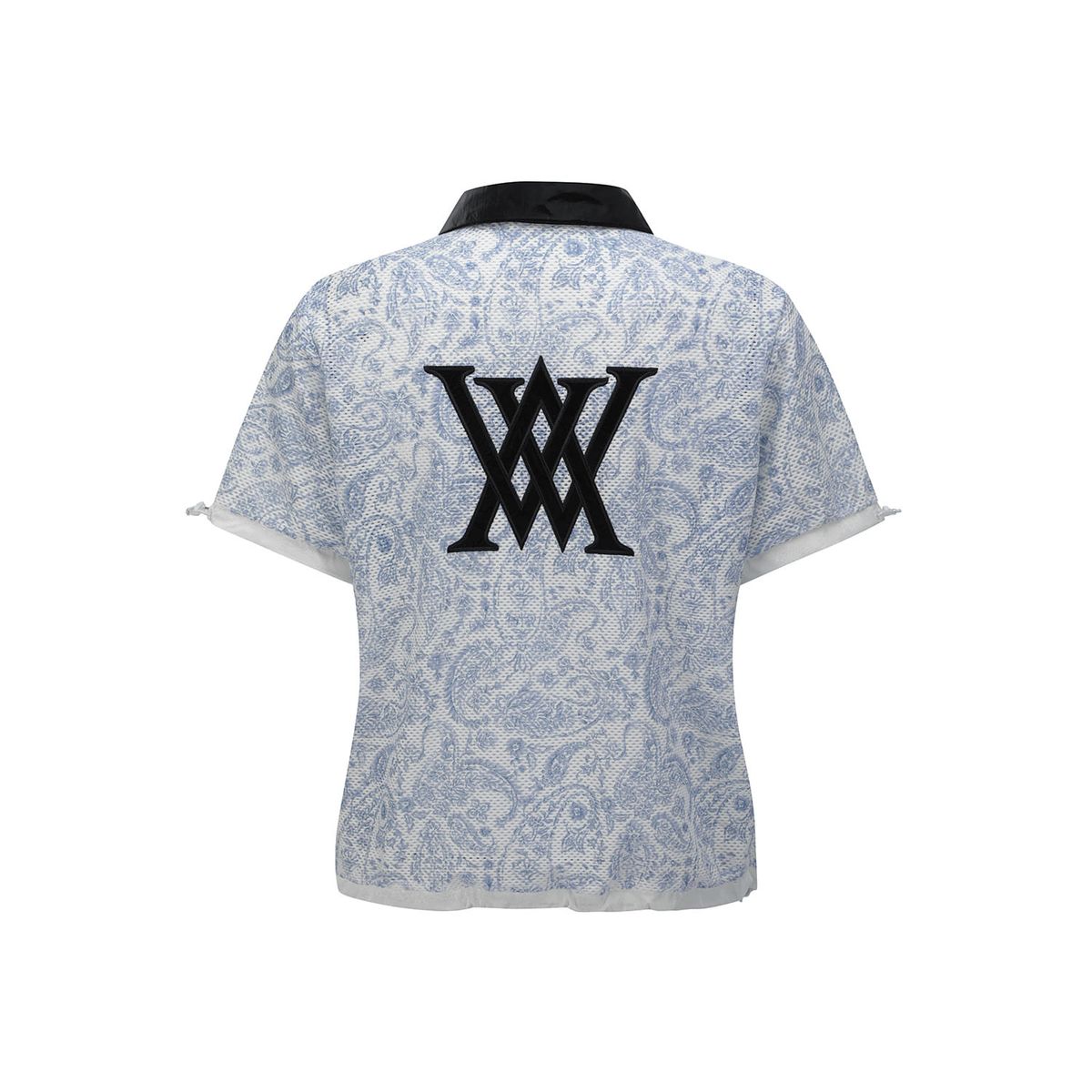 어뉴골프(ANEW GOLF) WOMEN PAISLEY MESH T-SHIRT_BL