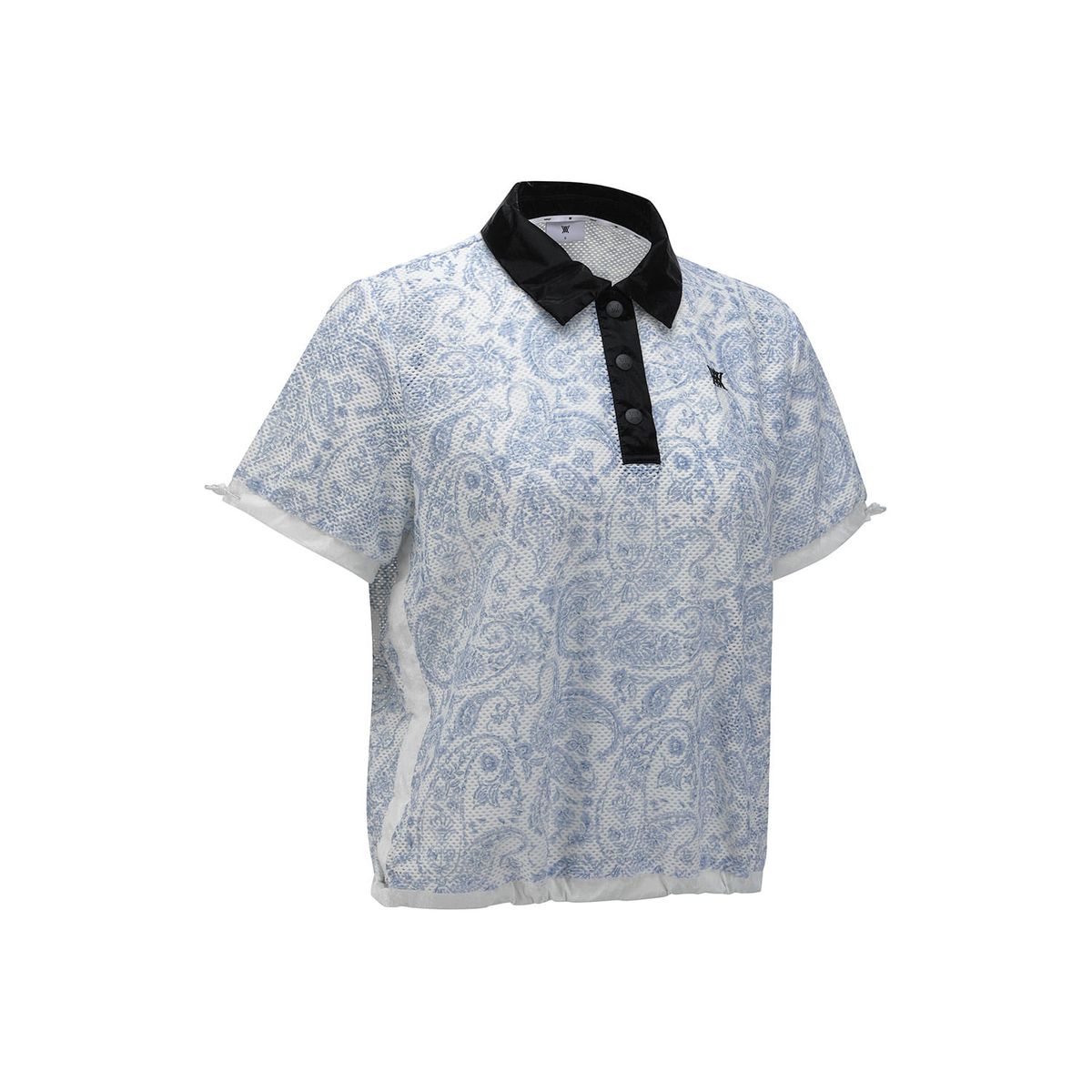 어뉴골프(ANEW GOLF) WOMEN PAISLEY MESH T-SHIRT_BL