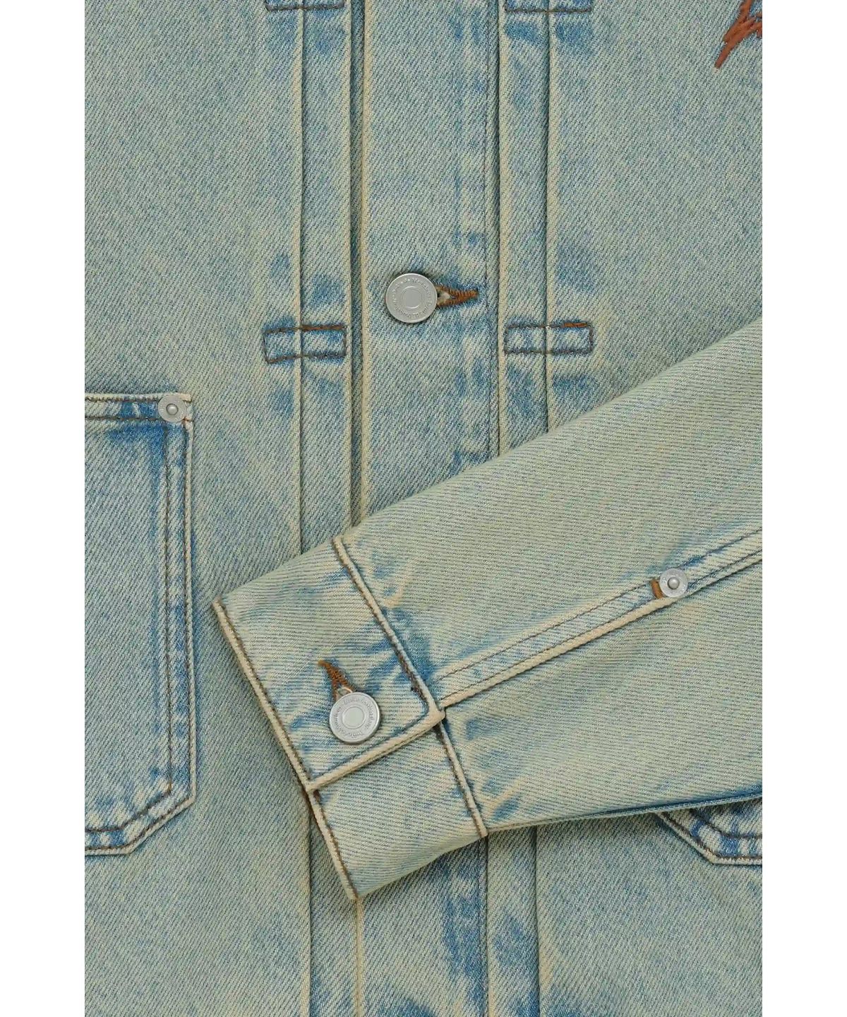 드롤드무슈(DROLE DE MONSIEUR) 플라워 자수 더스티 데님 재킷 Veste Denim Dusty Brodee Fleurs D0JMM26100BUM
