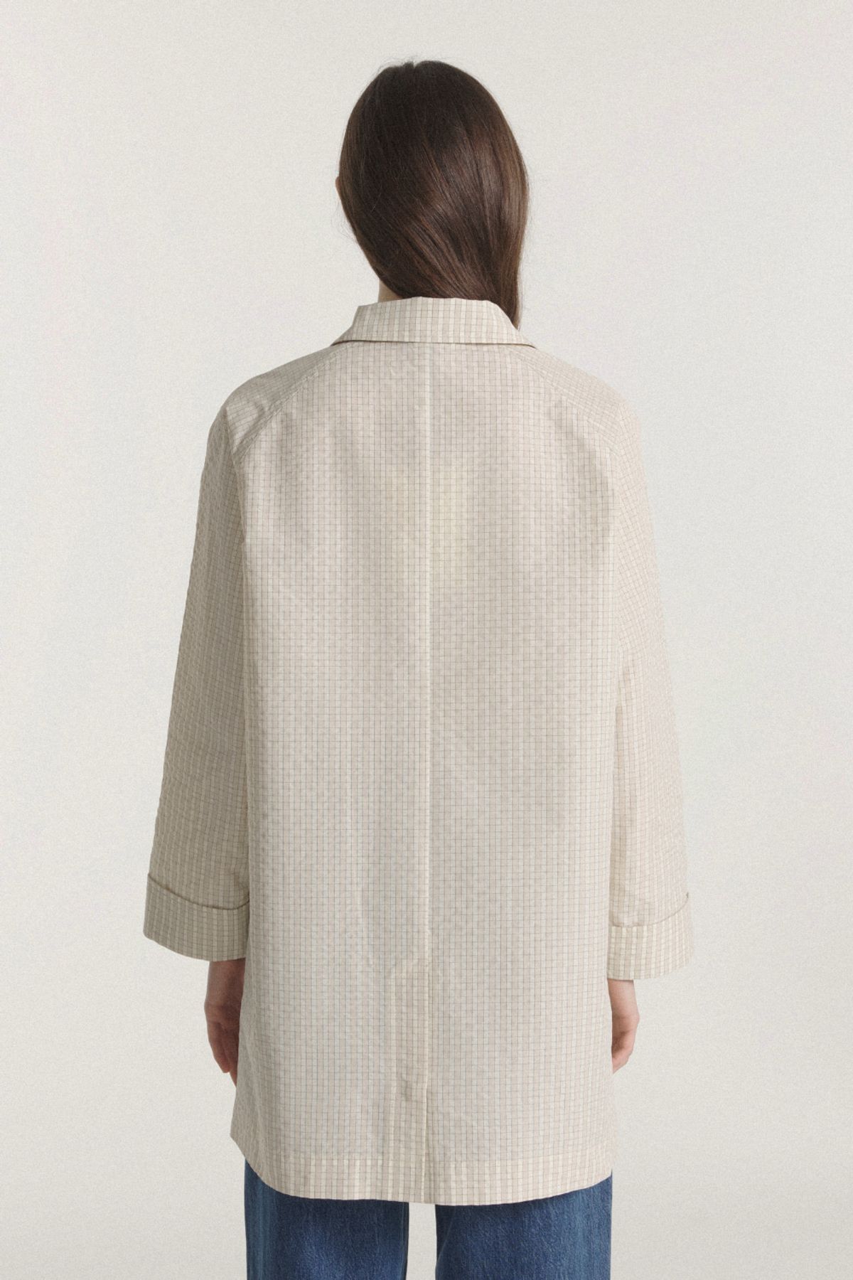 르몽생미셸(LE MONT ST MICHEL) MELIA – PLAID TRENCH COAT_Beige