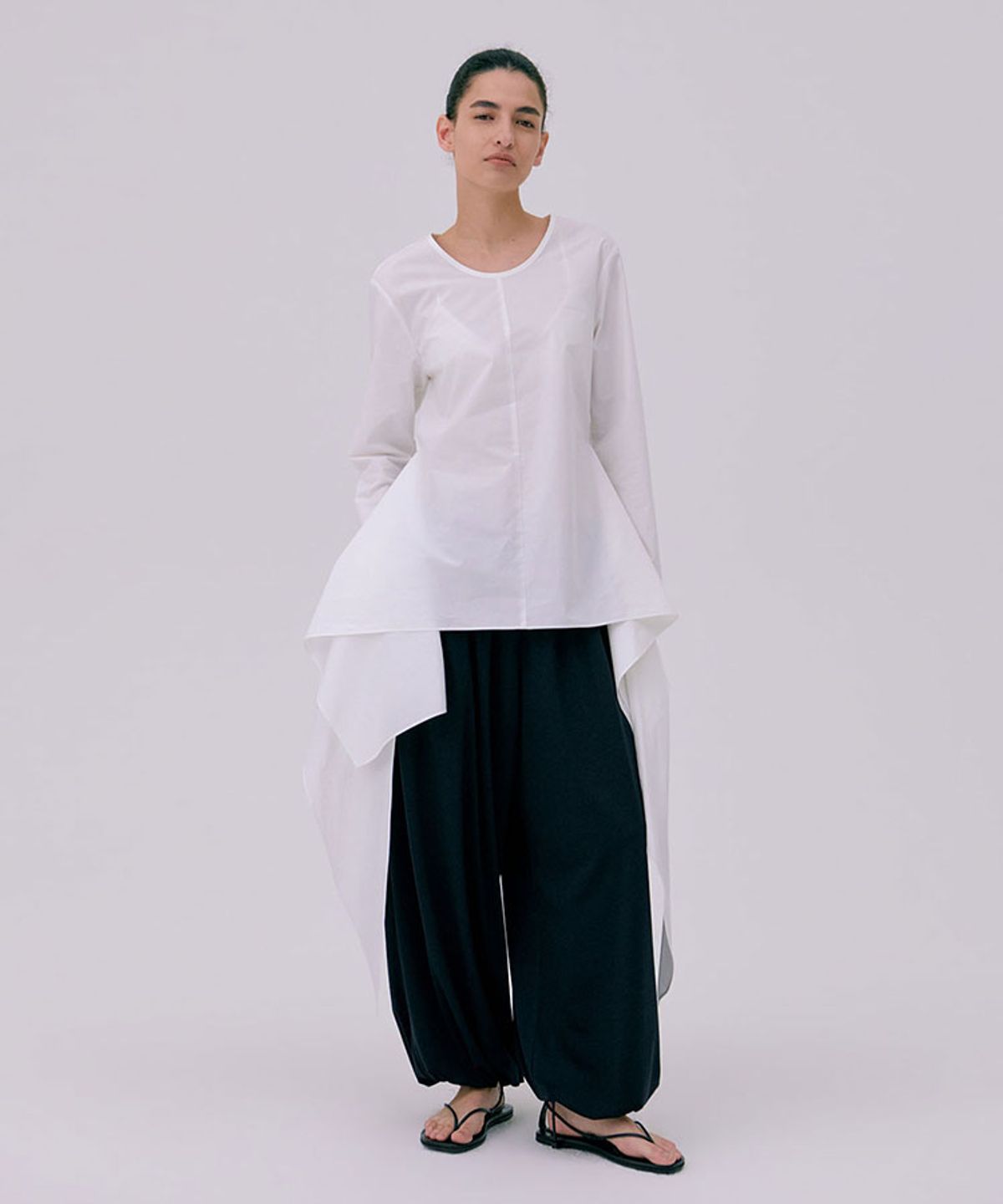 분더캄머(WNDERKAMMER) Drape Blouse_White(드레이프 블라우스_화이트)