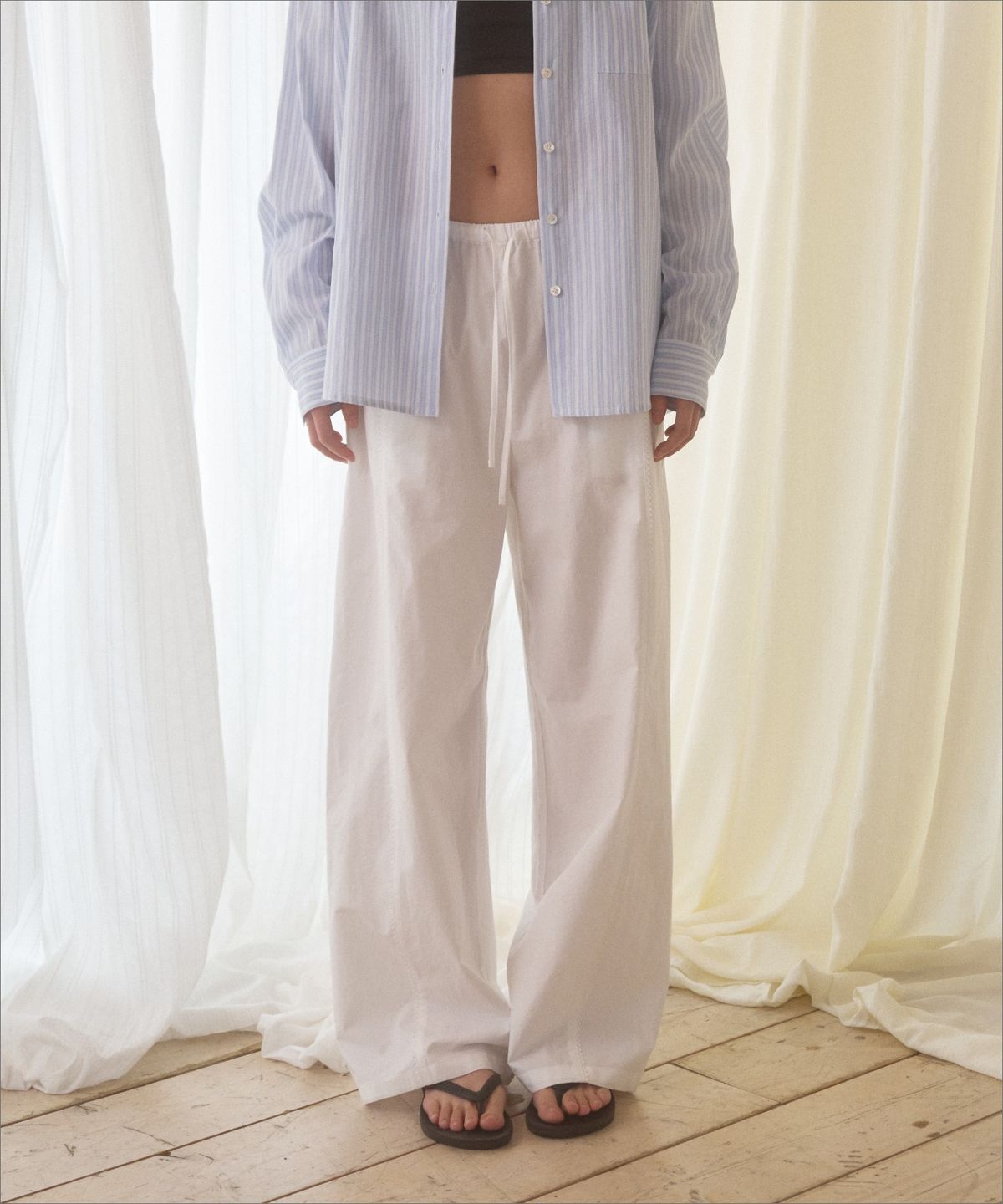 망고매니플리즈(MANGO MANY PLEASE) SALT BANDING PANTS_WHITE