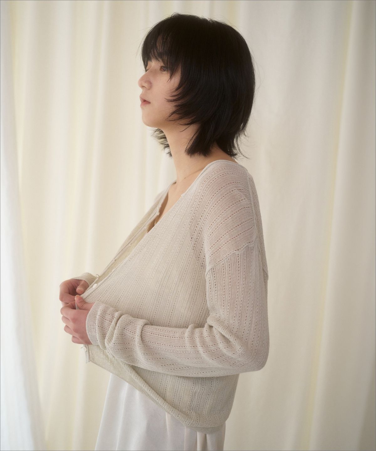망고매니플리즈(MANGO MANY PLEASE) SARUBI LINEN CARDIGAN_LIGHT GREEN