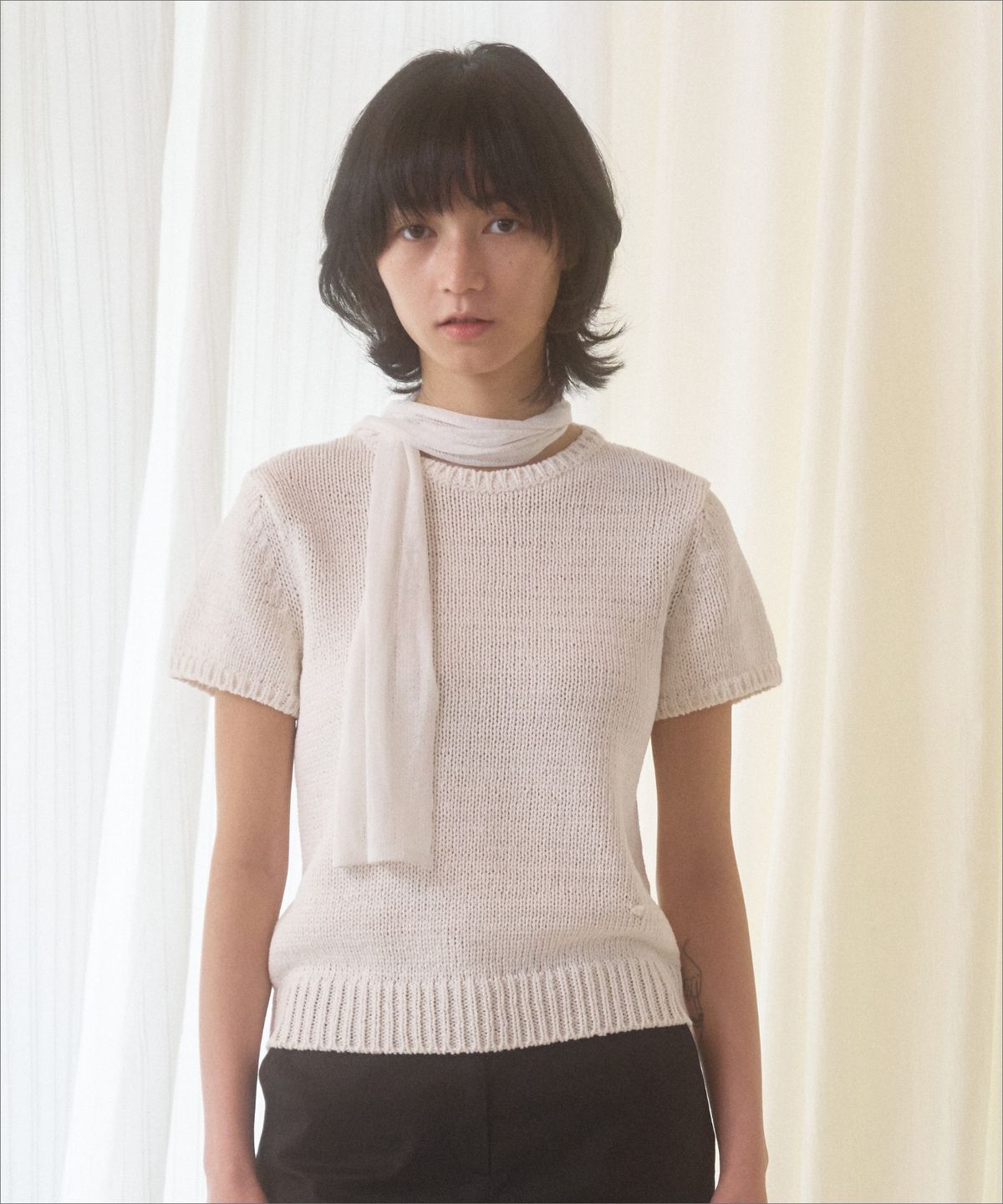 망고매니플리즈(MANGO MANY PLEASE) MAJO COTTON KNIT_IVORY