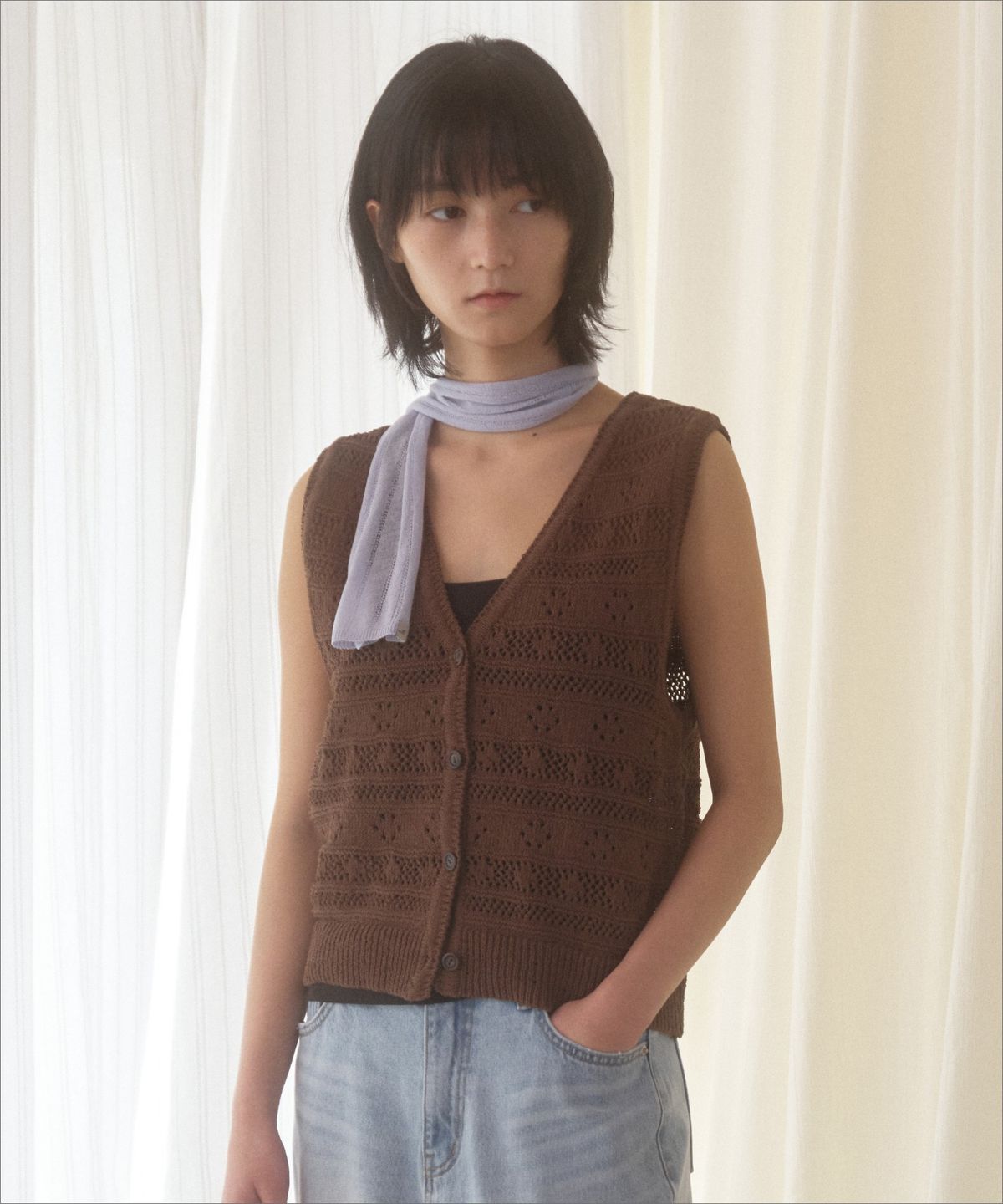 망고매니플리즈(MANGO MANY PLEASE) ELMO KNIT VEST_BROWN