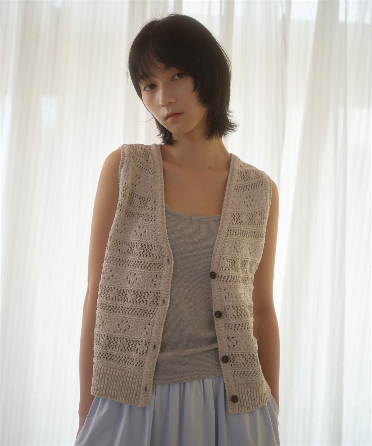 망고매니플리즈(MANGO MANY PLEASE) ELMO KNIT VEST_GREIGE