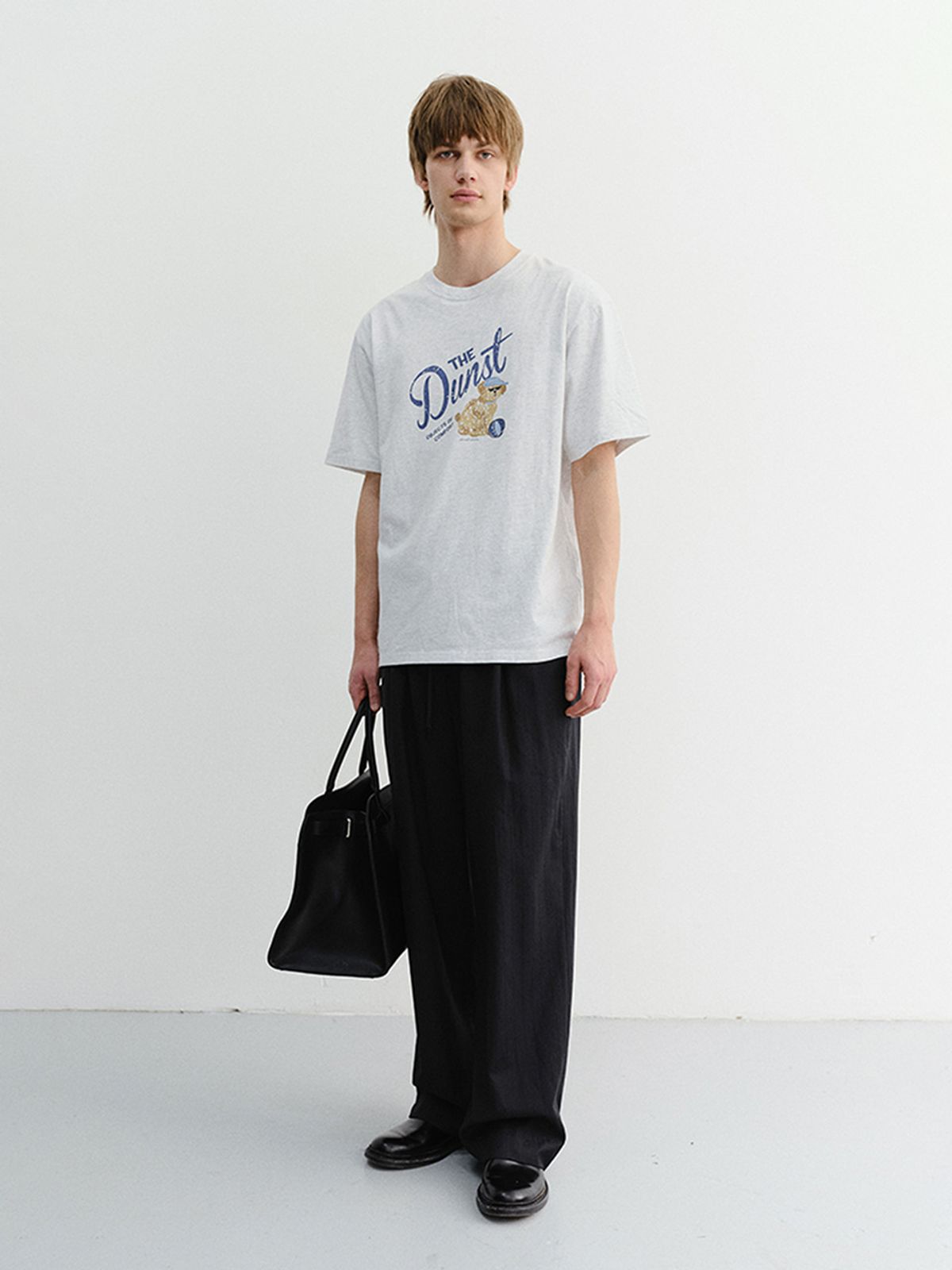 던스트 포 맨(DUNST FOR MEN) DRAWING PUPPY T-SHIRT_UNISEX_UDTS6B127_LIGHT MELANGE GREY