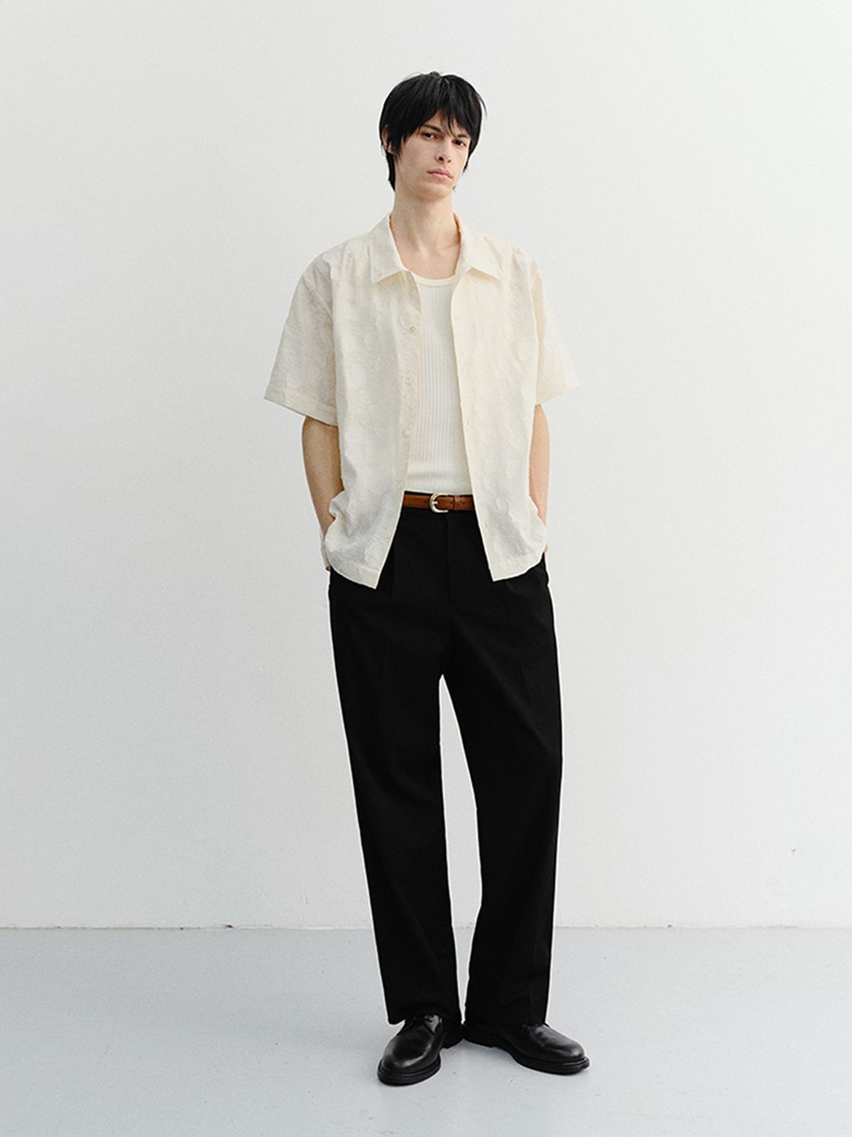 던스트 포 맨(DUNST FOR MEN) HOLIDAY JACQUARD SHIRT_UNISEX_UDSH6B122_CREAM JACQUARD