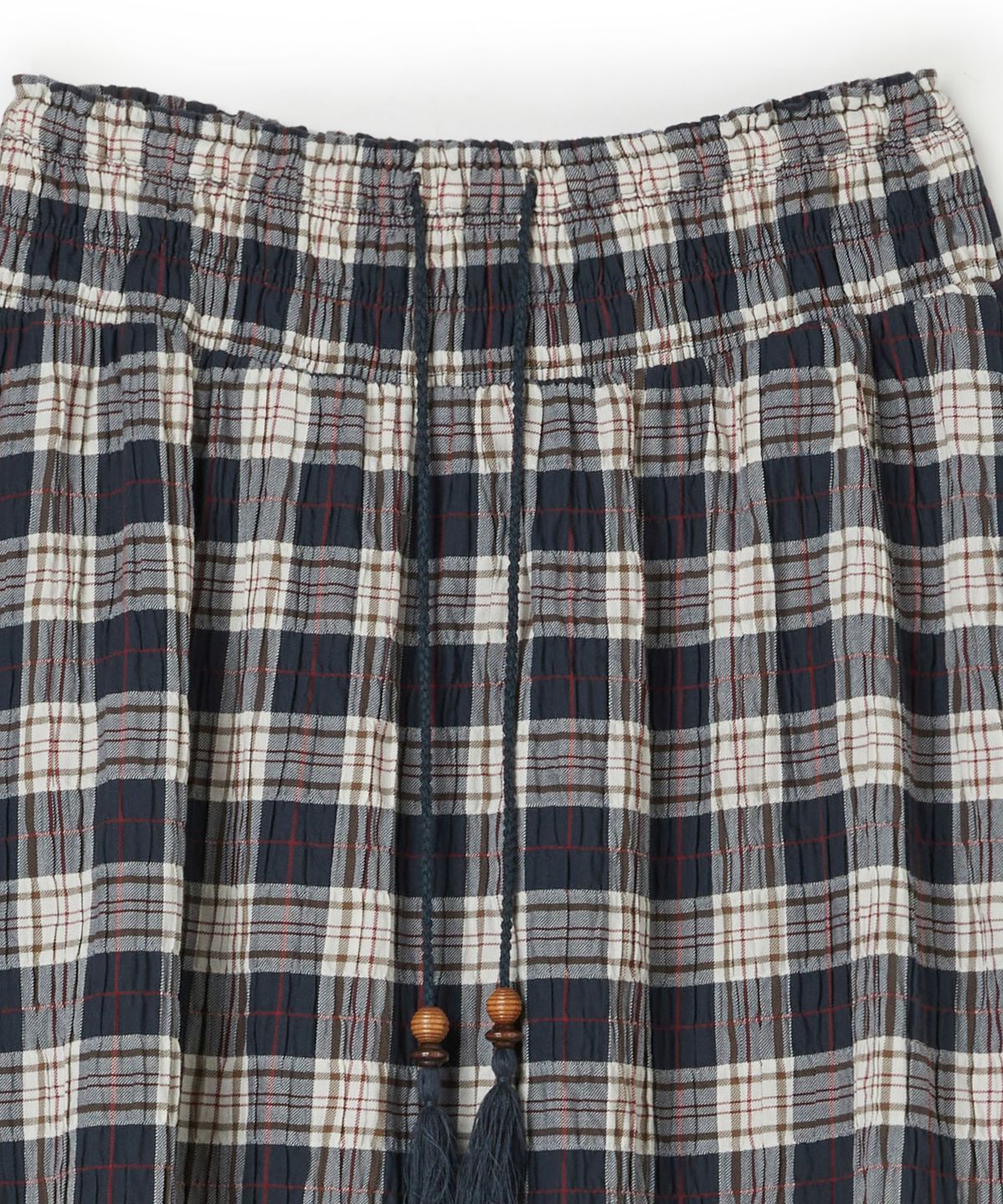펜필드(PENFIELD) 체크 크링클 스모킹 스커트 네이비_FS2WS97F