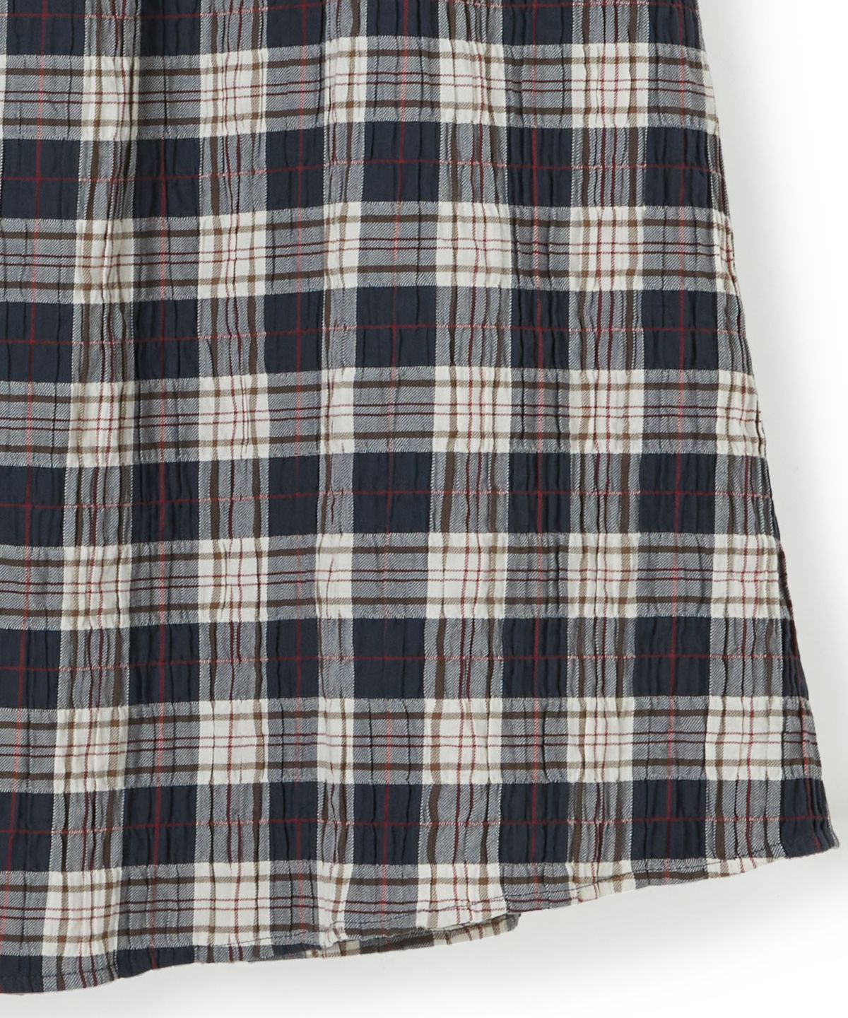 펜필드(PENFIELD) 체크 크링클 스모킹 스커트 네이비_FS2WS97F