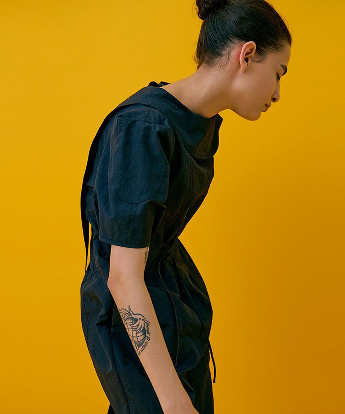 분더캄머(WNDERKAMMER) Puff sleeve dress_Dark Navy(퍼프 소매 드레스_다크 네이비)