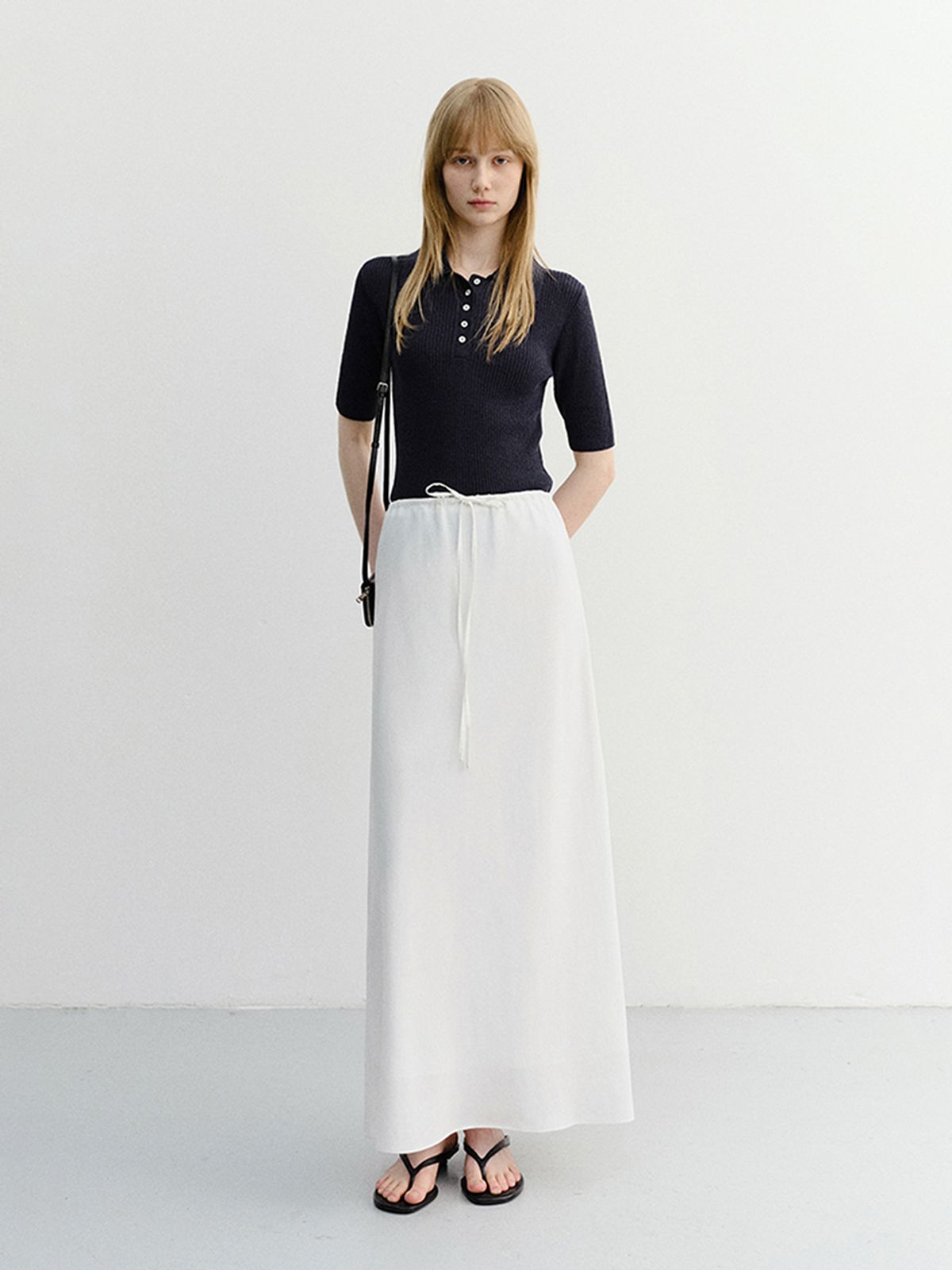 던스트(DUNST) BUTTONED SLIM POLO KNIT_UDSW6B231_NAVY