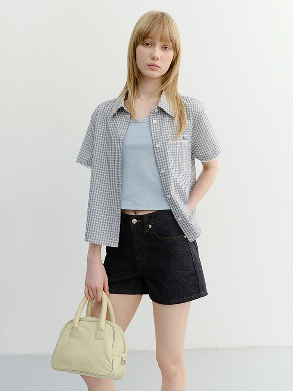 던스트(DUNST) LACED CHECKED SHIRT_UDSH6B231_BLUE CHECK