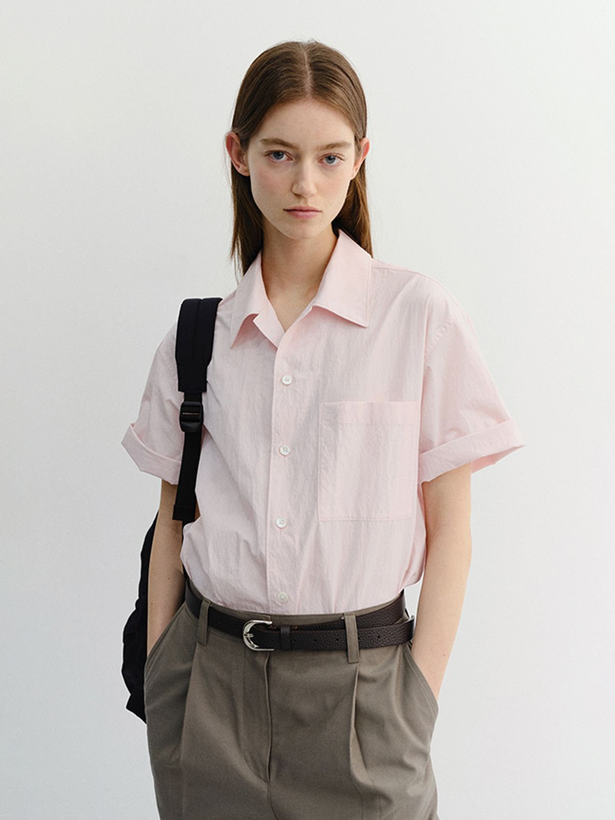 던스트(DUNST) UNISEX OPEN COLLARED SHIRT_UDSH6B130_SOFT PINK
