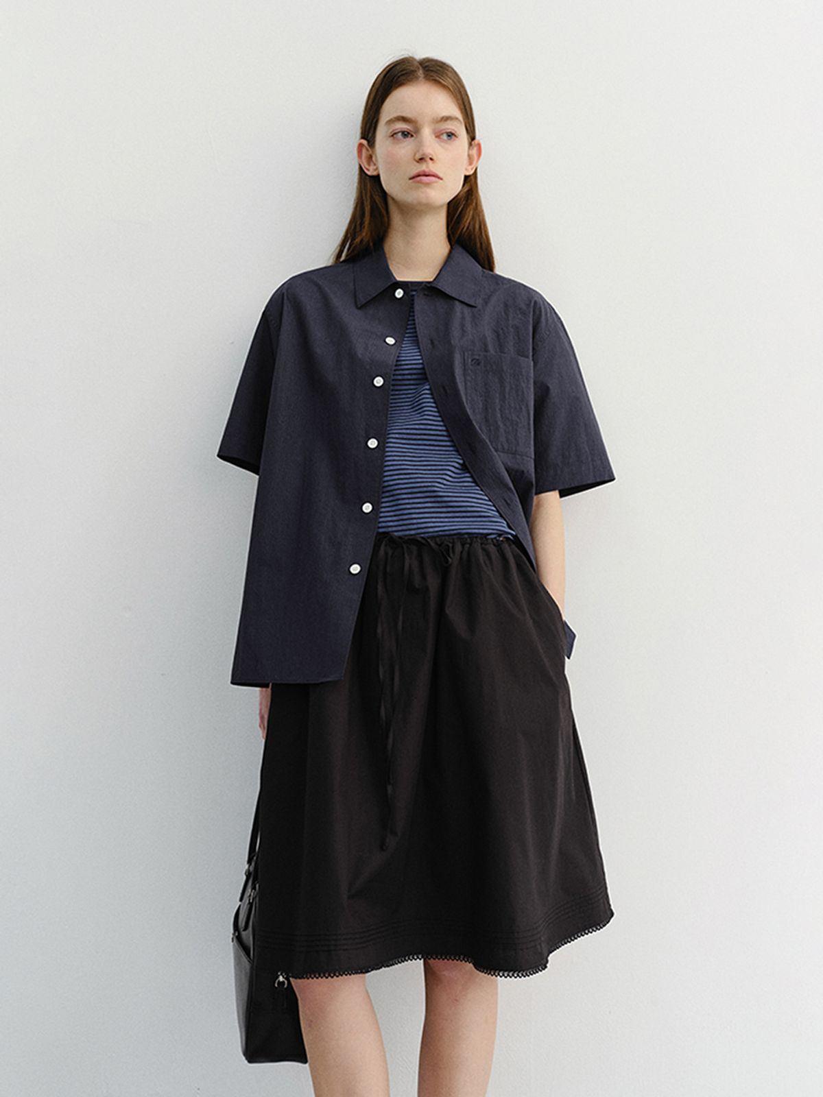던스트(DUNST) UNISEX OPEN COLLARED SHIRT_UDSH6B130_NAVY