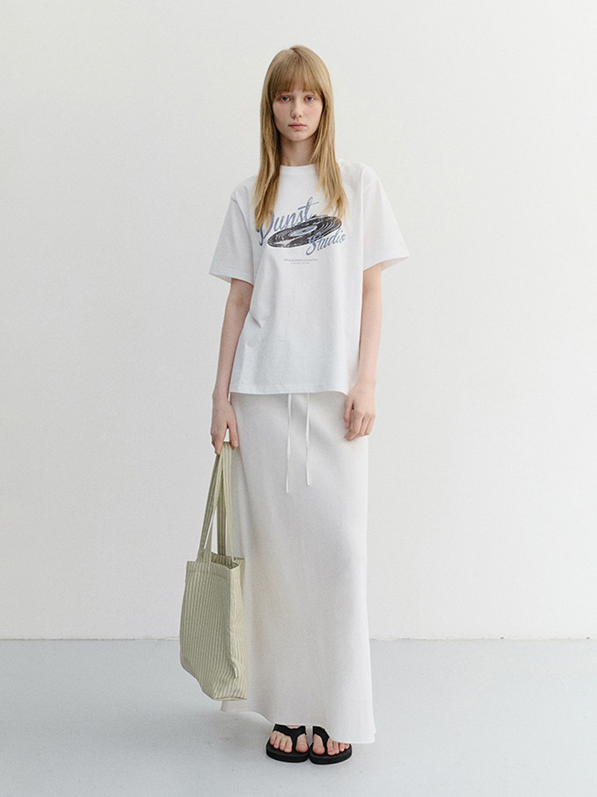 던스트(DUNST) UNISEX VINYL T-SHIRT_UDTS6B144_OFF WHITE