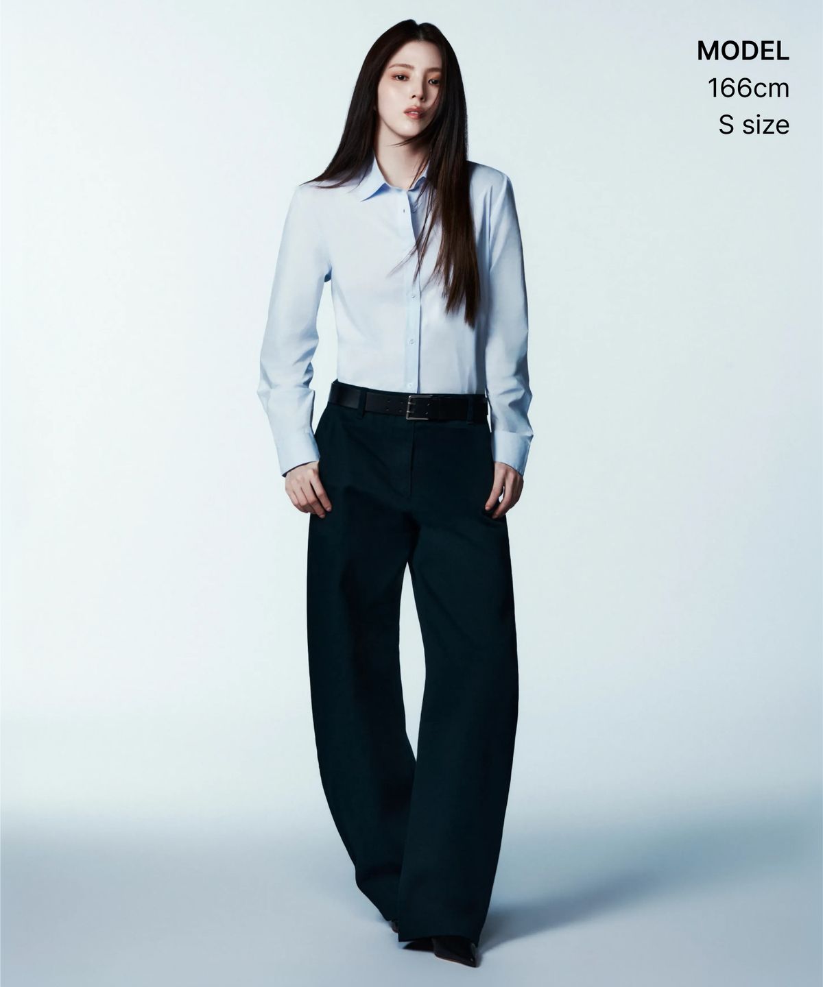 무신사 스탠다드 우먼(MUSINSA STANDARD WOMAN) 우먼즈 레귤러 워시드 포플린 셔츠 [페일 블루]