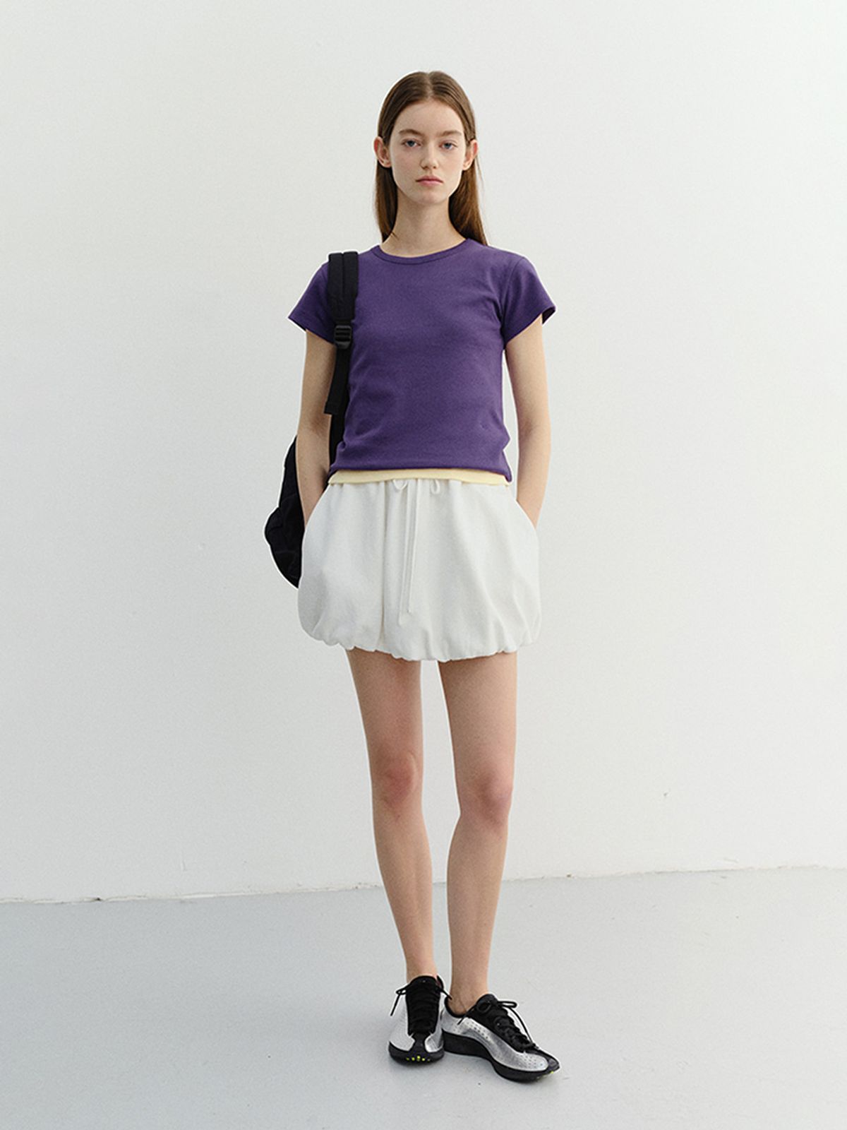 던스트(DUNST) ESSENTIAL T-SHIRT_UDTS6B223_PLUM
