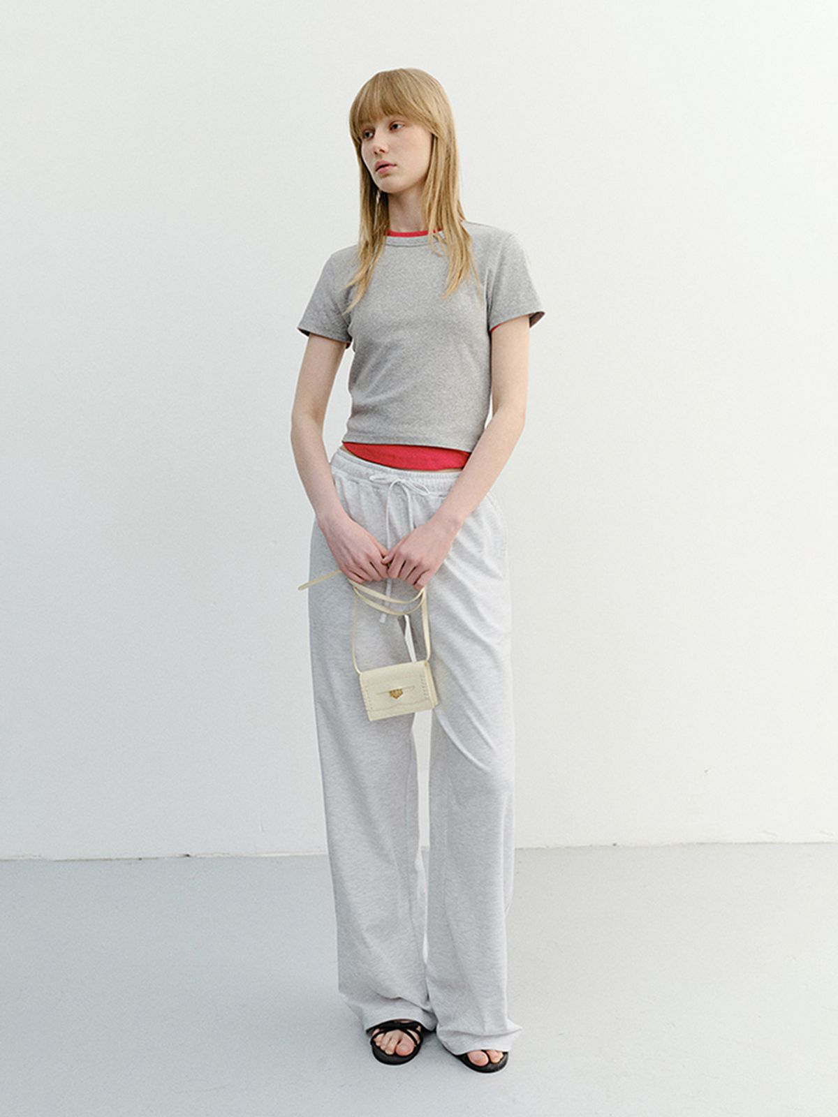 던스트(DUNST) CROPPED SLIM TOP_UDTS6B224_MELANGE GREY