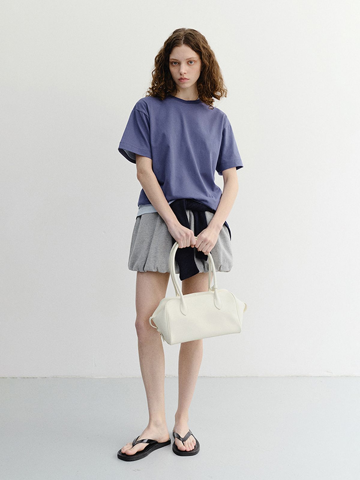 던스트(DUNST) UNISEX ESSENTIAL LOOSE T-SHIRT_UDTS6B125_WASHED BLUE NAVY