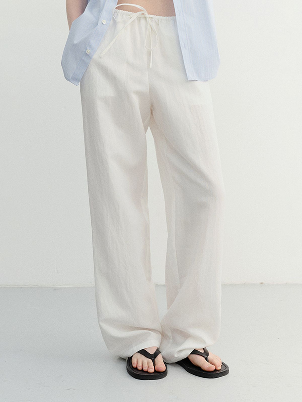 던스트(DUNST) SUMMER STRING PANTS_UDPA6B221_IVORY