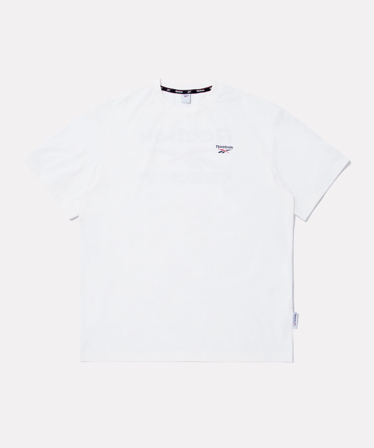 리복(REEBOK) 빅벡터 슬로건 프레쉬 반팔티 - 화이트
