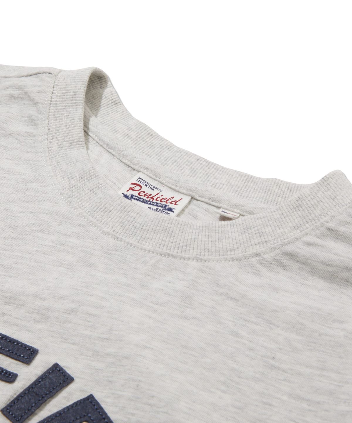 펜필드(PENFIELD) 베이스테이트 아플리케 티셔츠 멜란지그레이_FS2KT77U