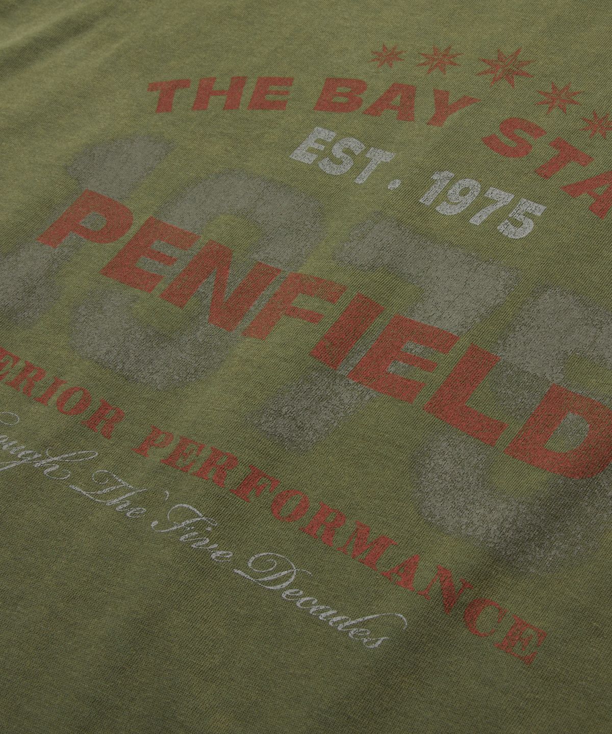 펜필드(PENFIELD) 1975 백그라운드 티셔츠 라이트카키_FS2KT66U